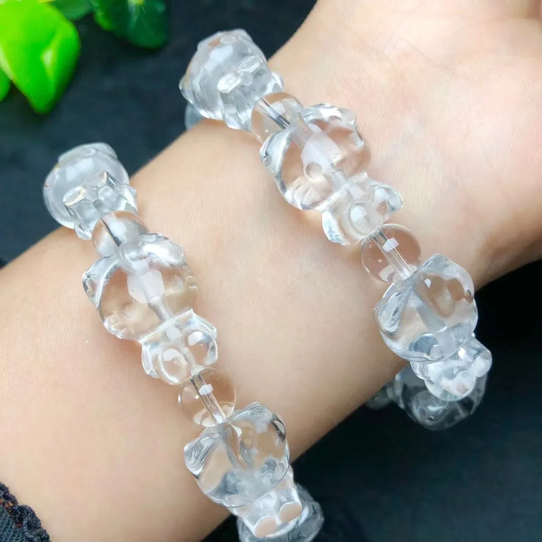

1 Pc Fengbaowu Natural Rock Quartz KT Cat Bracelet Crystal Reiki Healing Stone Fashion Jewelry Gift For Women