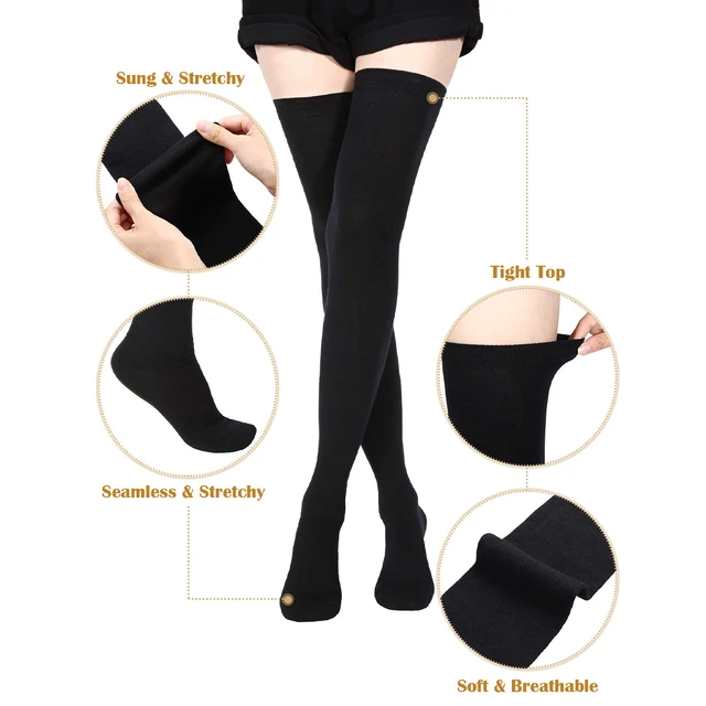 Fashion Women Autumn Winter 80cm Super Long Cotton Socks Female Over Knee  Warm Thigh High Stockings - Stockings - AliExpress