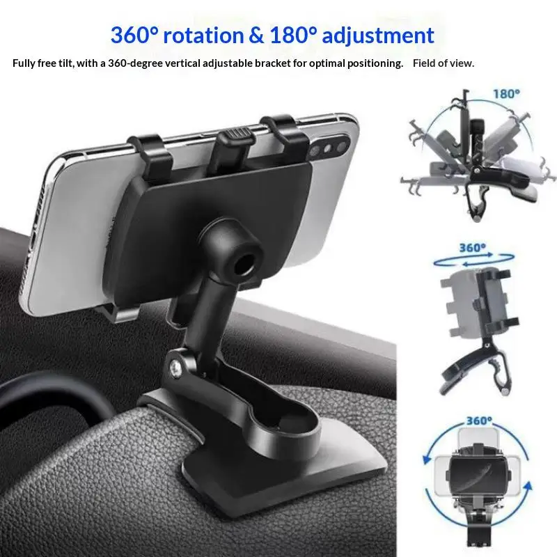 Supporto Universale per Telefono da Auto, Clip per Cruscotto, Supporto GPS per Cellulare, Staffa per Auto - immagine 4