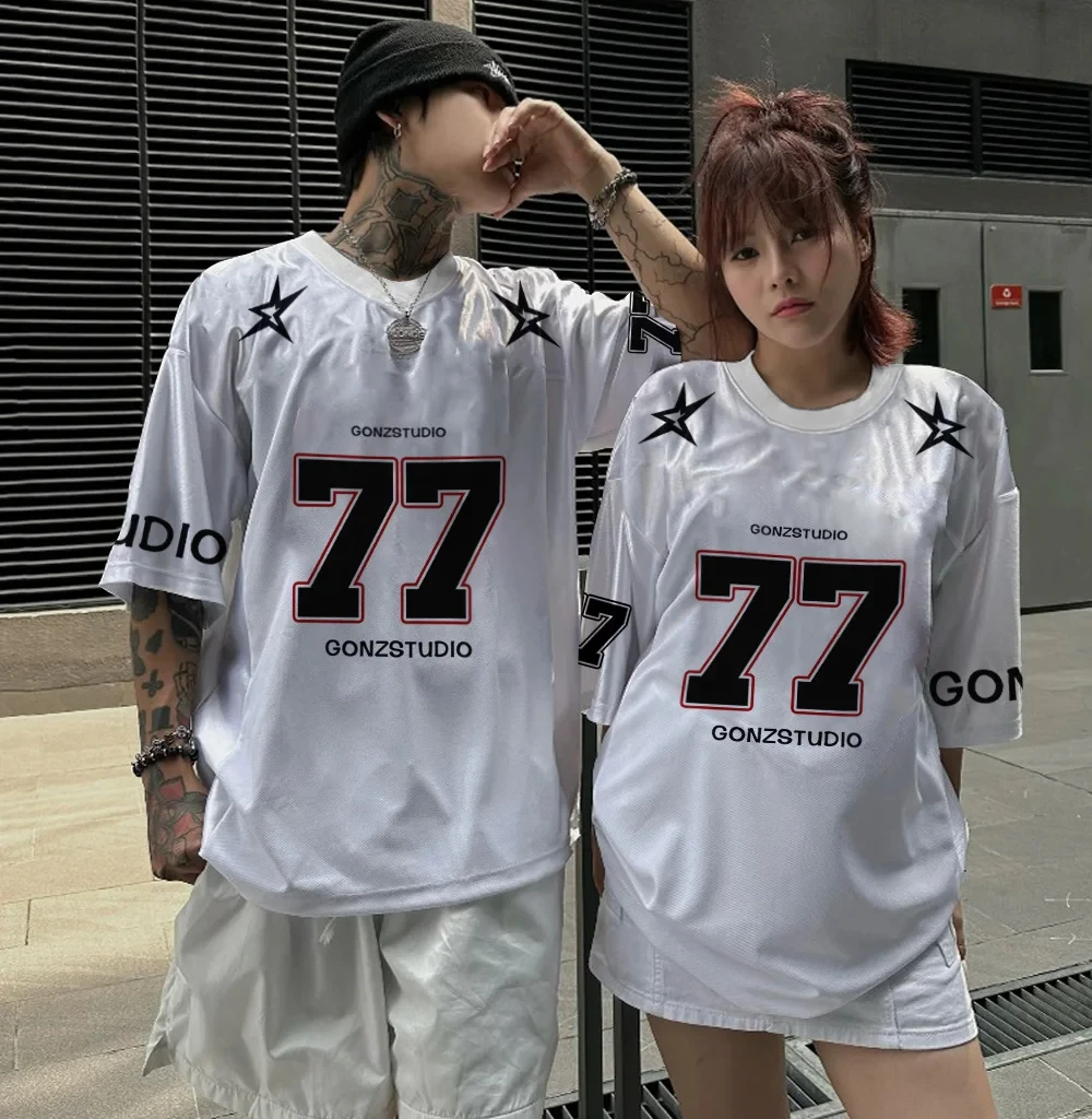

Summer Men's T-shirt Oversized Couple T-shirt Loose Men's 3D Printed Fashionable Sports Jersey Short Sleeved Men's Clothing Top