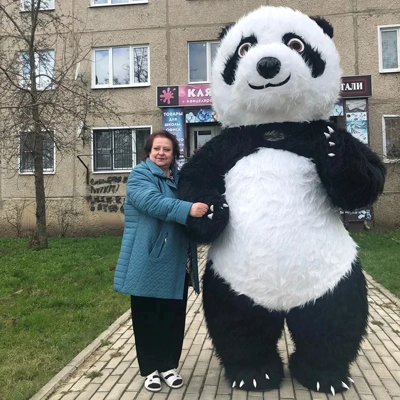Giant Plush Panda Inflatable Mascot Costume Furry Polar Bear Cosplay Anime Teddy Bear Party Cartoon Doll Performance Dress Props plush toy plush doll mascot costume inflatable accessory