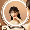 Bathroom Makeup Mirror Lights Lighted Cosmetic Vanity Mirror with Led Lights for Dressing Portable Vanity Mirror Light Round 3