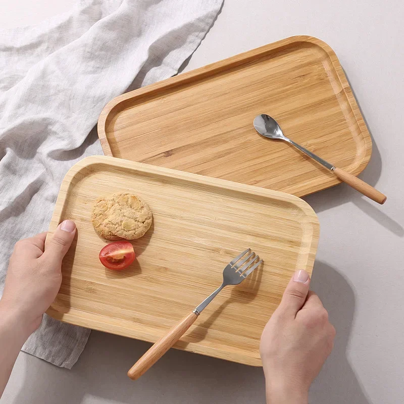 Japanese Wooden Tray Tableware Dessert Tray Breakfast Bread Dried Fruit Plate Tea Cup Coffee Coasters Household Storage Plates 2