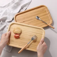 Japanese Wooden Tray Tableware Dessert Tray Breakfast Bread Dried Fruit Plate Tea Cup Coffee Coasters Household Storage Plates 2