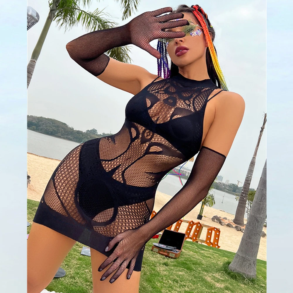 Bodycon Mini Dresses for Women Halter With Sleeves Camisole Dress Summer Casual Sexy Ladies Night Club Wear Slim Short Dresses 4