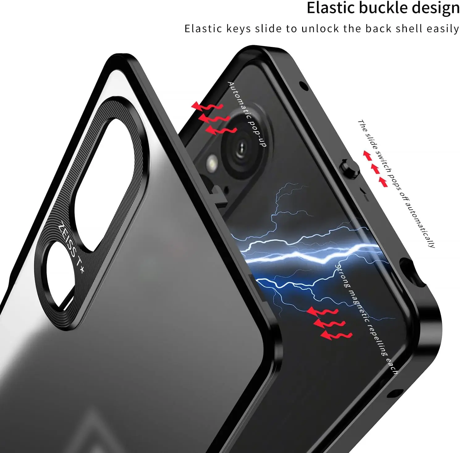 Luxury Lens Protection Metal Frame with Frosted Matte Acrylic Back Cover