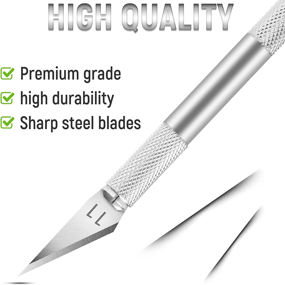 Metal Knife Kit Scalpel Knife Tools Non-Slip Blades Engraving Knife Mobile Mobile Phone Film Paper Cut Handicraft Carving