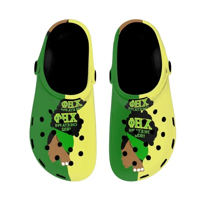 Fashion Chi Eta Phi Sorority Print Adults Sandals Casual Comfortable Slides Slippers Hole Shoes Zapatillas Hombre