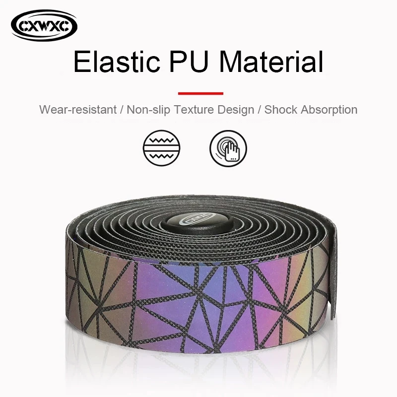 Road Bike Noctilucent Speed Handlebar Tapes Light Reflective Dazzle Cycling Bar Tape PU Leather Colorful Bicycle Fork Grip Tape
