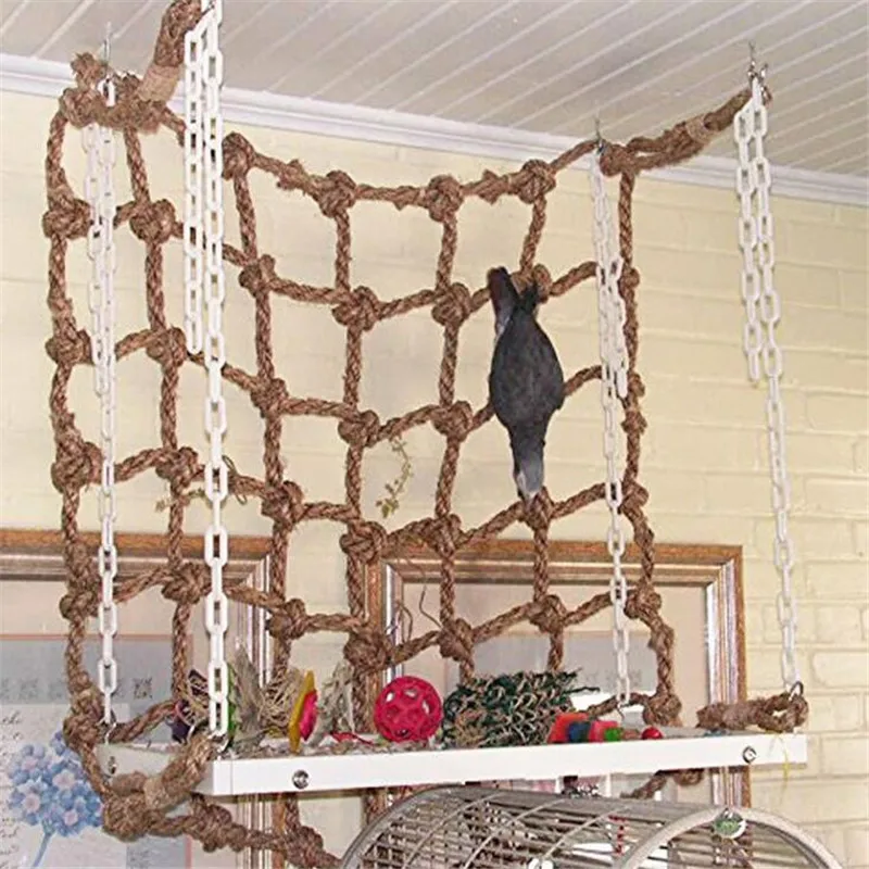 Parrot Bird Toy Swing Rope Net Hammock Climbing Chewing Biting Toys 40*40cm