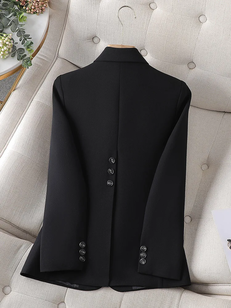 Spring Autumn Blue Black Pink Coffee Blazer Women Ladies Female Business Work Wear Long Sleeve Single Button Solid Formal Jacket images - 6