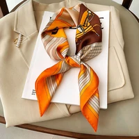 70*70cm Silk Square Scarf Women Handkerchief Printed Female Shawl Head Bandana Small Neck Muffler Silk Satin Hair Hijab Scarf - Image 5