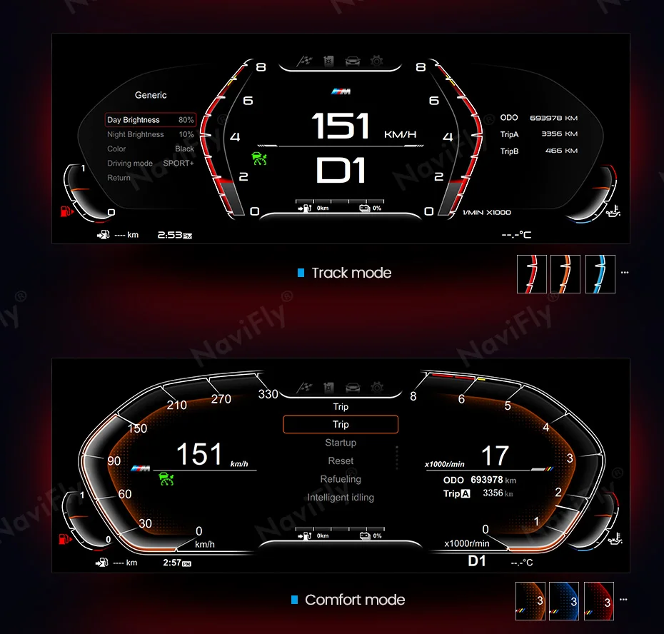 MEKEDE EU-Lagerbestand 11-Zoll-Linux-Auto-LCD-Armaturenbrett-Display für BMW 3er-Serie E90 E91 E92 E93 Digitales Kombiinstrument Cockpit – Detail 16