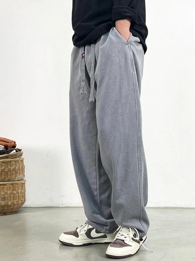Cotton Sweatpants Men Plus Size Sport Harem Pants Korean Fashion Jogging Pants Harajuku Casual Trousers Male sport jogging trousers wide leg pants fashion pants fashionable wide leg pants