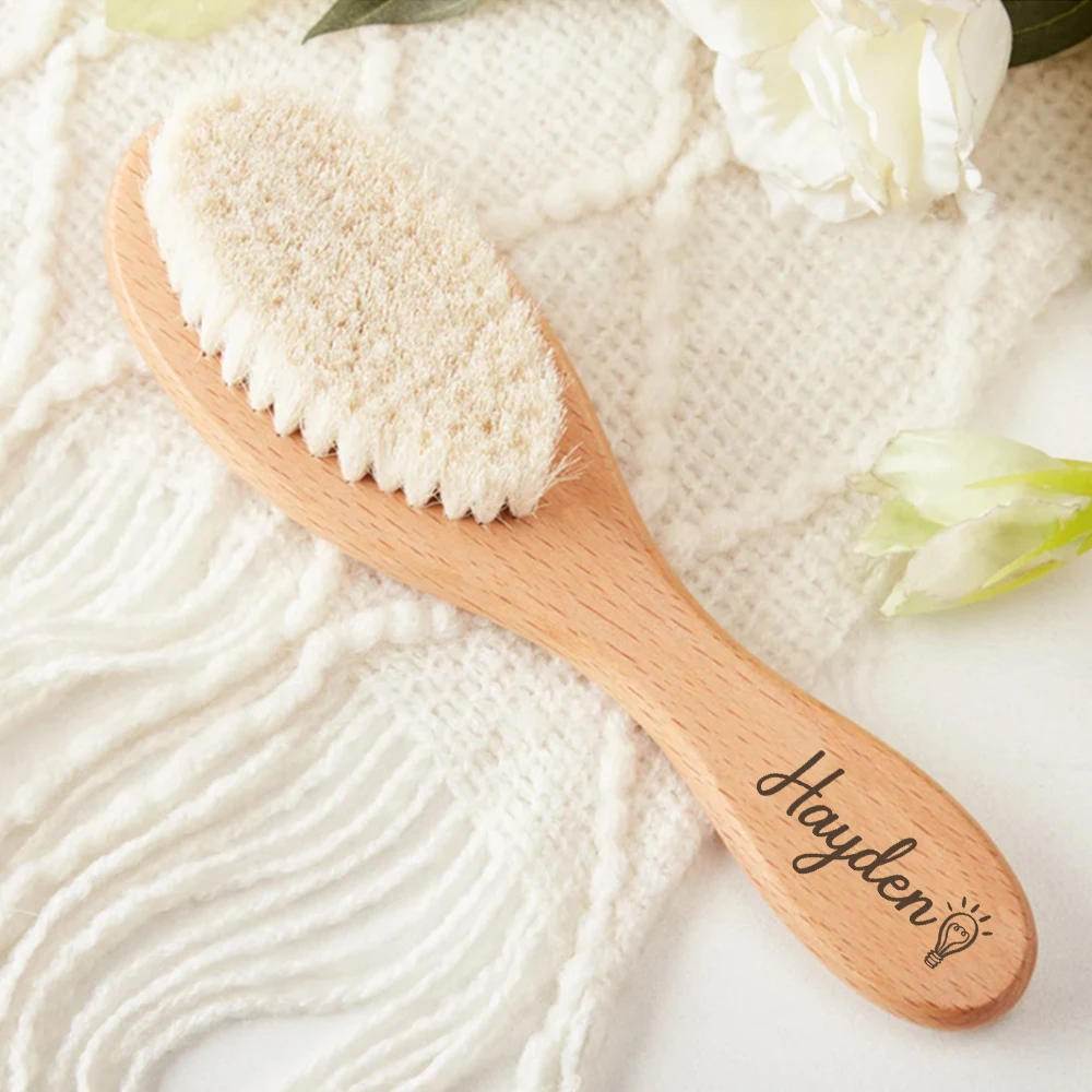 Brosse à Cheveux en Bois Personnalisée pour Bébé Fille, Cadeau Prénatal, Keepplex