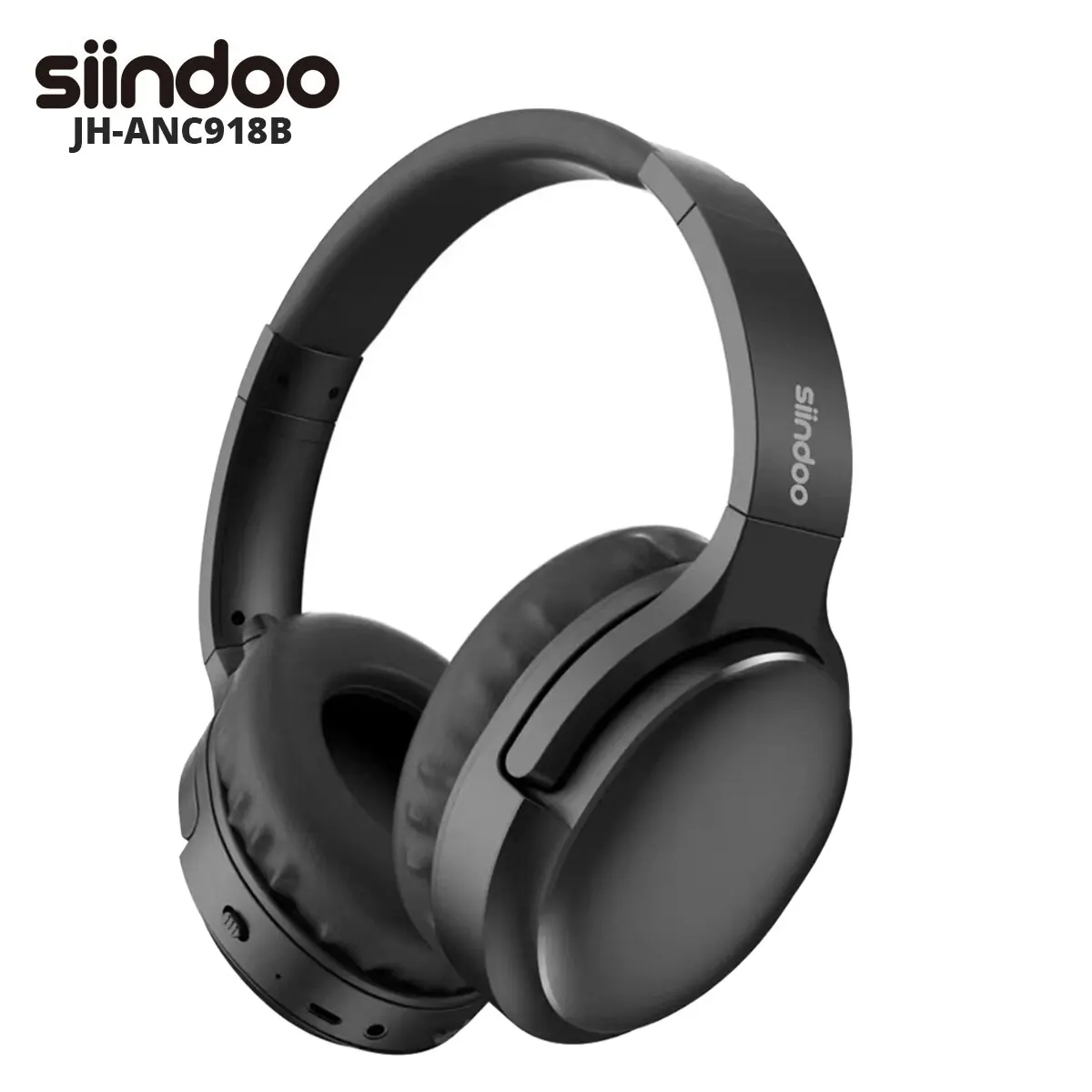 Siindoo ANC918B 액티브 노이즈 캔슬링 무선 헤드폰, 마이크 포함, 하이..