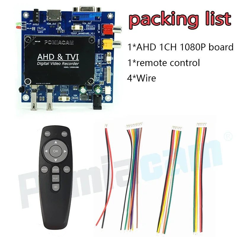 

1CH MINI DVR Board Video Recorder Module AHD 720P 1080P and CVBS Camera Input VGA HDMI CVBS Output Video Audio Playback