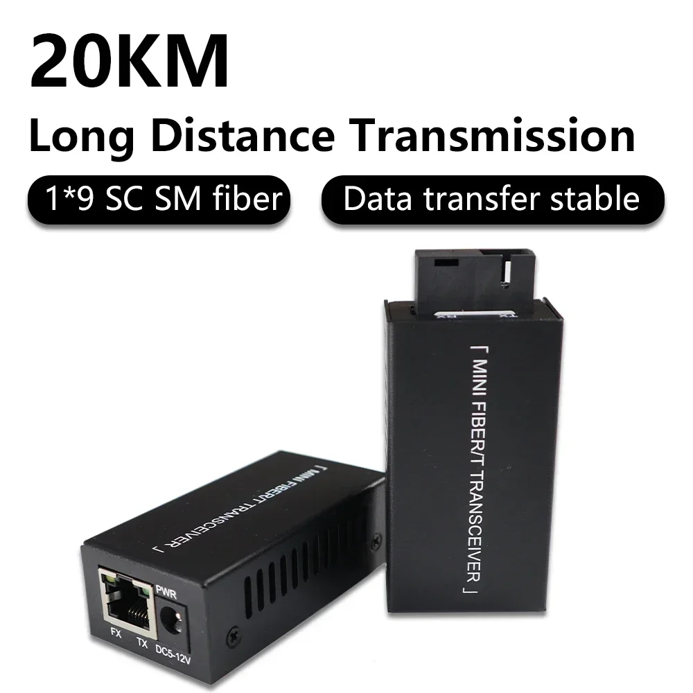OPTFOCUS 5 Pairs Gigabit Ethernet Mini Media Converter 100/1000M SC Connector Module 20km Fiber Optic Transceiver
