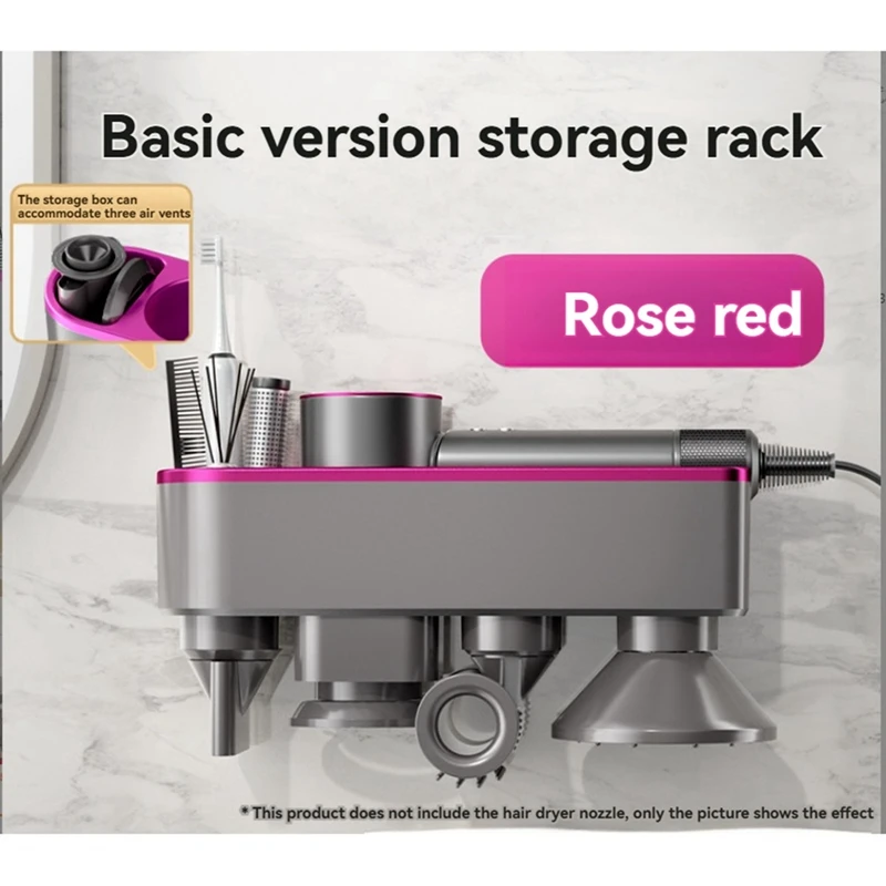 AT63-Hair Dryer Holder For Dyson Supersonic Nozzle Storage Stand No Drilling Required Hair Dryer Storage Rack 3