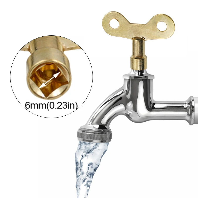 Plumbing Hole Faucet Key Radiator Water Valve Tap 6mm Square Socket Special Lock Wrench Iron For Air Valve 1Pcs plumbing tool