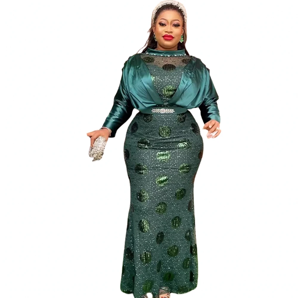 

Plus Size African Dresses For Women Party Dashiki Clothing Long Sleeve Maxi Dress Robe Africaine Abaya Clothes Africa Dress
