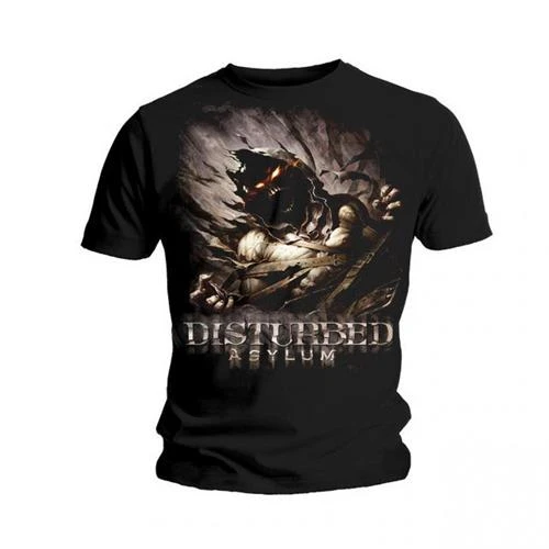 Asylum Disturbed Band T-Shirt Baumwolle Grafik-T-Shirt Herren Damen Sommer Streetwear