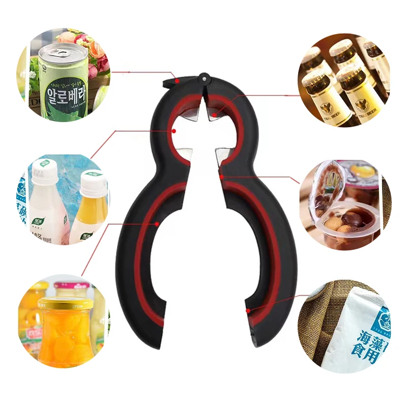 

Multifunctional Bottle Opener Portable 6-in-1 Bottle Opener Non Slip Cap Opener 8-shaped Can Opener Kitchen Tools