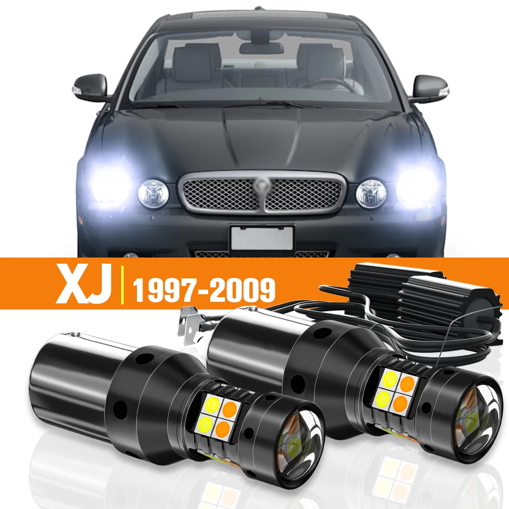 2xLEDDualModeTurnSignalDaytimeRunningLightDRLForJaguarXJ