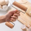1PC Maple wood double-ended rolling pin; solid wood labor-saving roller-style flour stick; roller-style dough roller 3