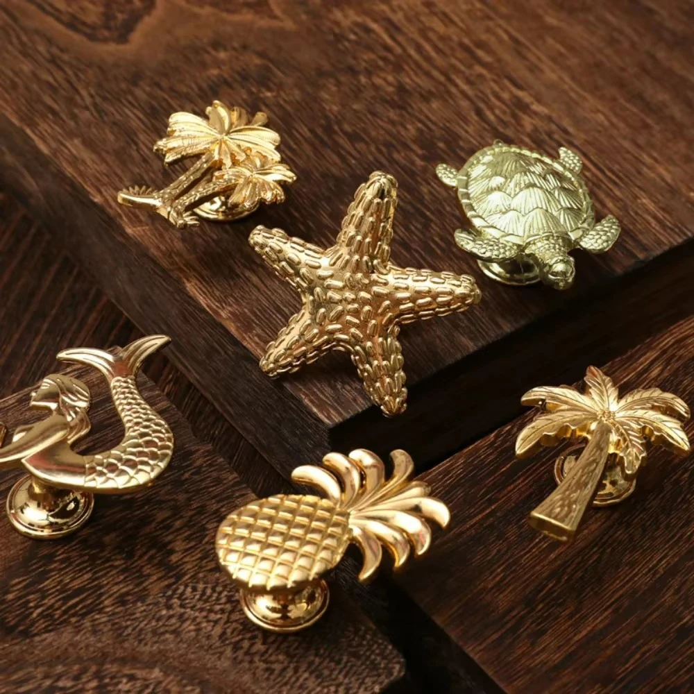 Furniture Handles furniture handles kitchen door handles Cabinet Knob Handle for Furniture and Drawers Cupboard Door Handles Pulls Drawer Knob Gold Dresser Plant Animal Handle