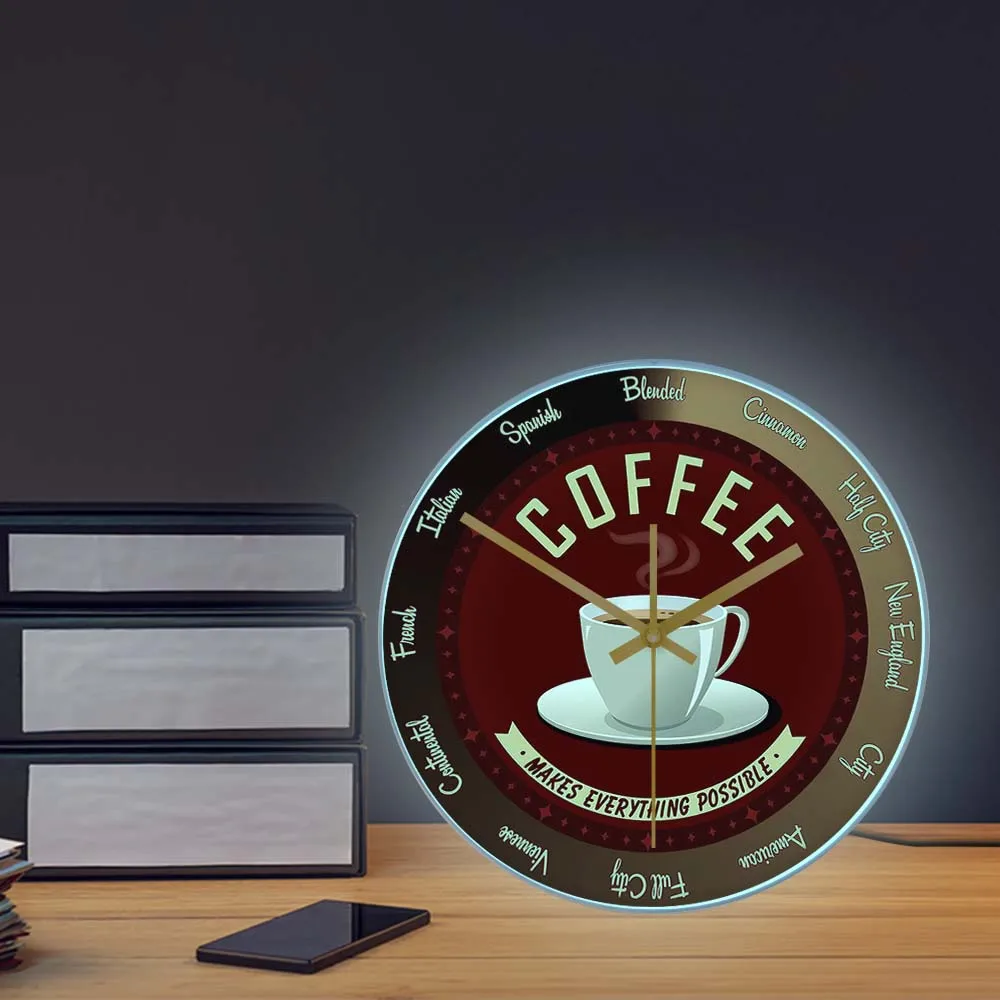 Coffee Makes Me Feel Better Sign Wall Clock-Free US Ship