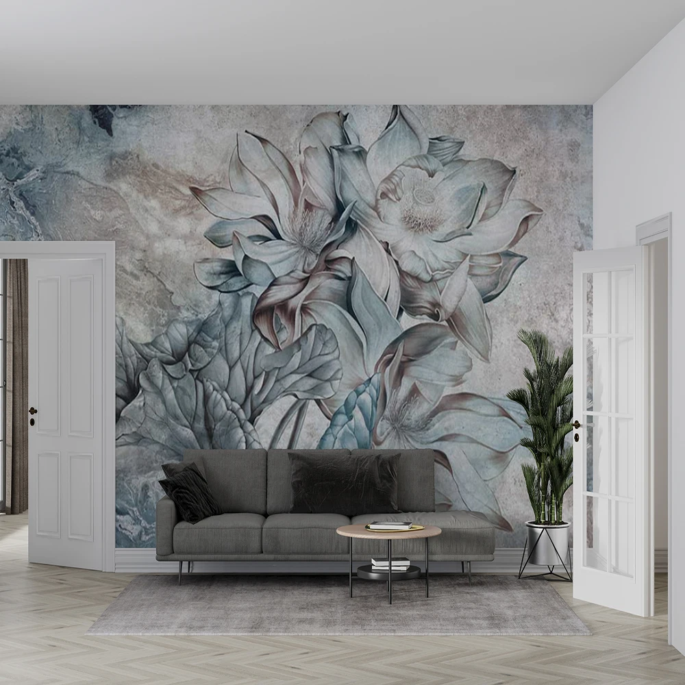 mao lotus decoracao papel parede fundo 04