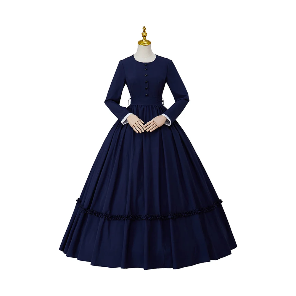 

Medieval Civil War Dress Women's Historical Renaissance Mourning Costume Victorian Masquerade Ball Gown 19th Century Outfits