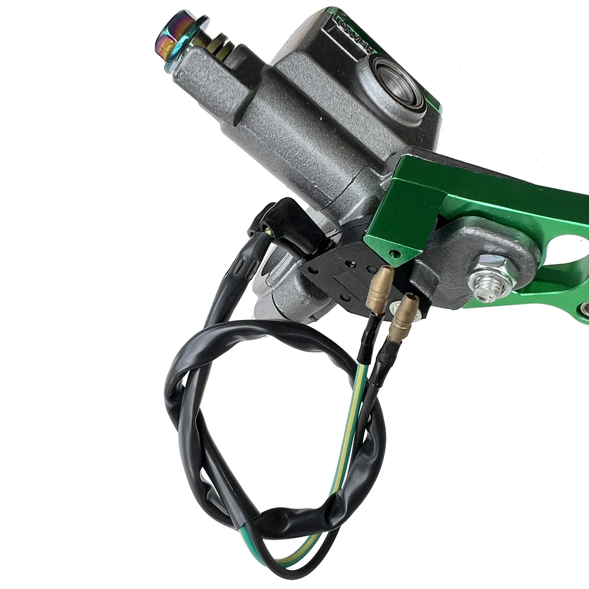 DIHDA-バイクとヤマハ用の汎用油圧ブレーキクラッチポンプ 14MM ホンダ ヤマハ スズキ用のマスターシリンダー付き 電動バイク 油圧ディスクブレーキセット マウンテン⁄ファット⁄ダウンヒル⁄トラベルバイク用  右フロント⁄左リアパワーコントロールシフター、デュアルピストンオイルディスクブレーキキャリパーセット(左リア)