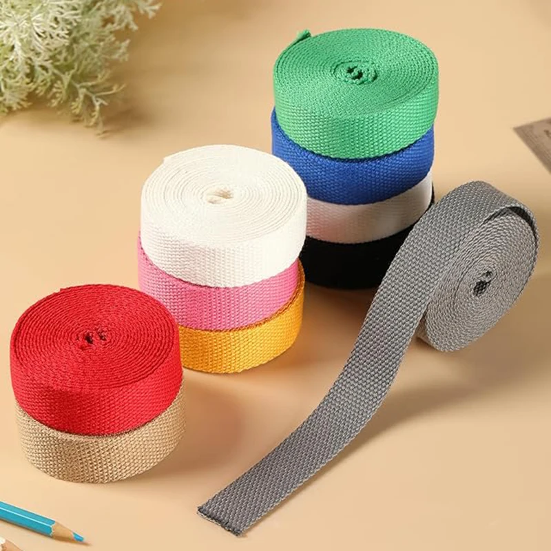20미터 1.3mm 두께의 면 웨빙 20/25/32/38/50mm 직조 캔버스 리본 스트랩 (가방용, 미터 단위, 벨트, 바이스, 액세서리)