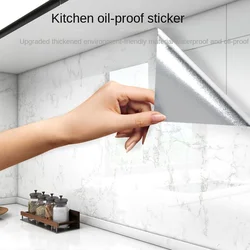 Kitchen Oil Proof Stickers Waterproof Self Adhesive Marble Wallpaper Bathroom Furniture Armarios De Cocina Desktop Renovate Sala