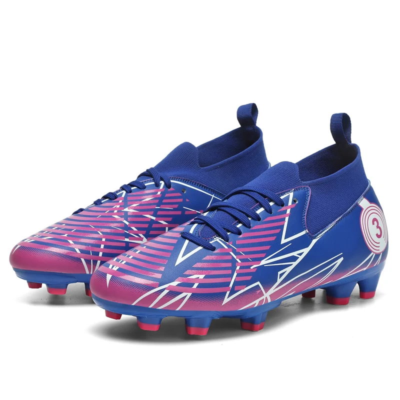 

Soccer Shoes Men Professional TF/FG Cleats Football Boots Training Match Outdoor Sports Sneakers High Top Non-Slip 2023 New