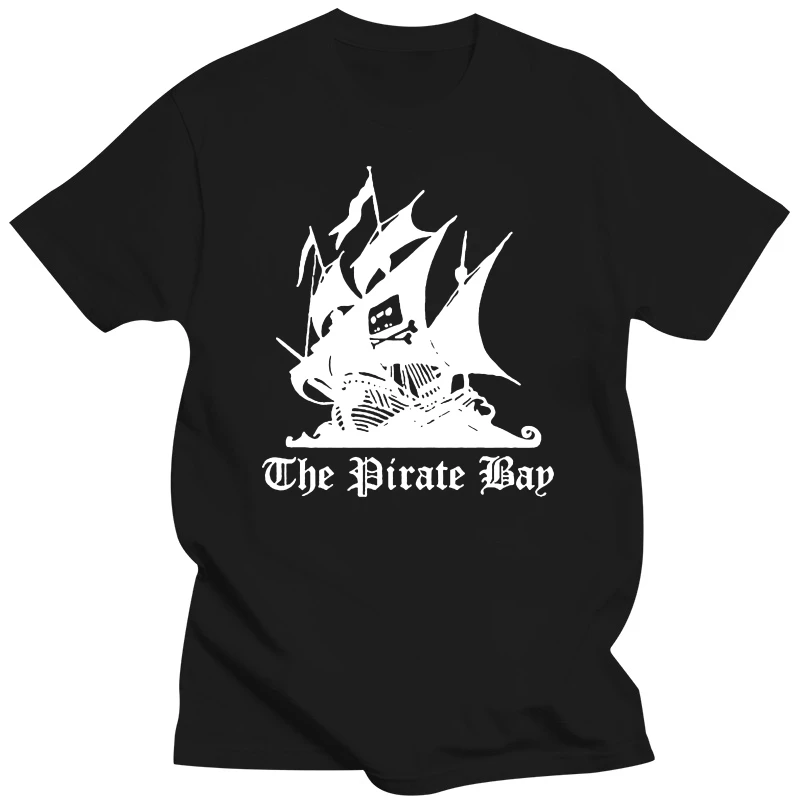 Pirate Bay Internet Movie Torrent Hacker Meme Computer Nerd Mens T-Shirt Nera Nuova Maglietta Divertente