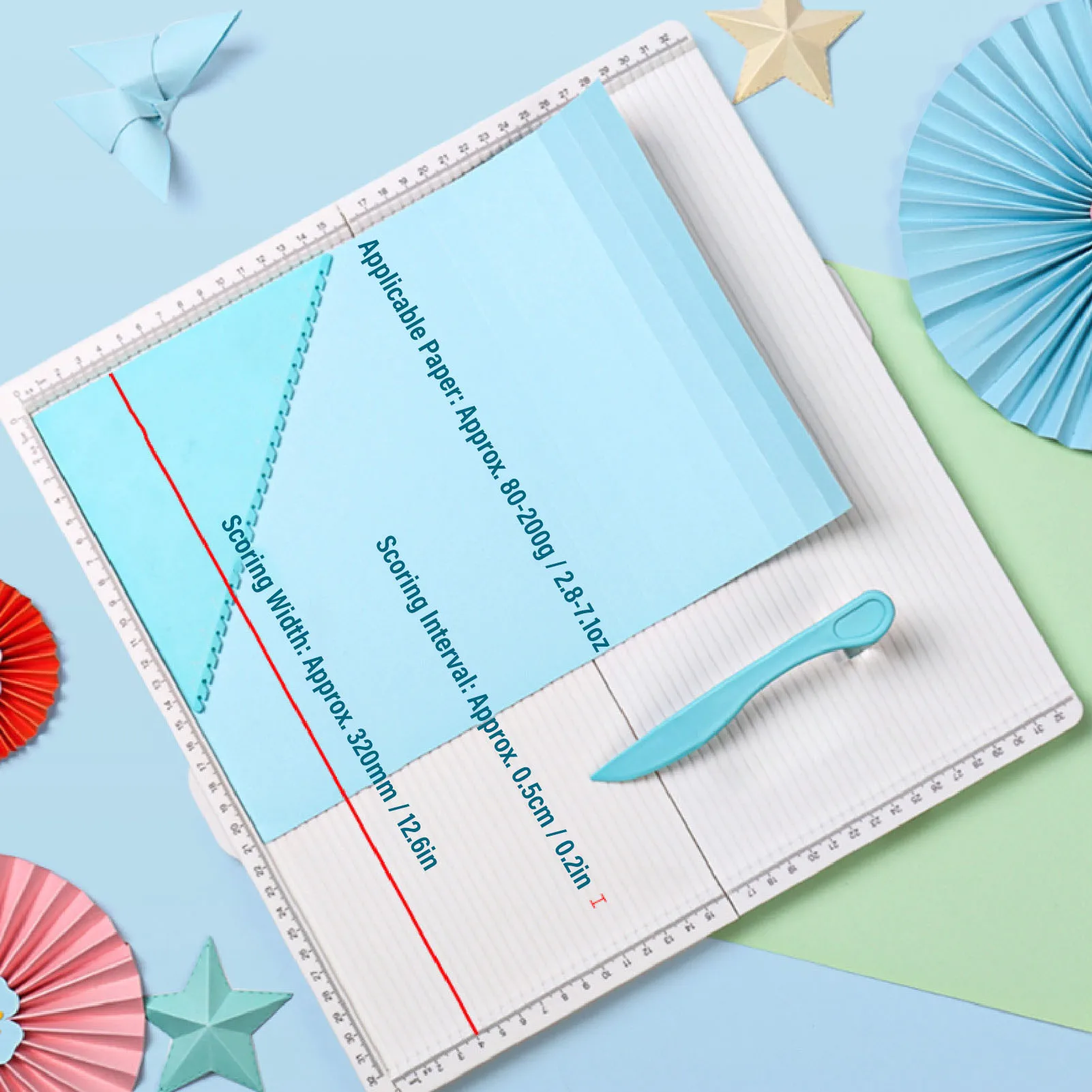 Paper Scoring Board Paper Folding Tools 80-200g Thickness Grooved Design 320x320mm Clear and Straight for Making Card Envelope