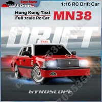 MN Rc Cars MN38 1/16 HongKong Taxi Model RC Car 2.4G Remote Control LED Light Drift Car RTR Electric Toy Car Gift for Boy 1