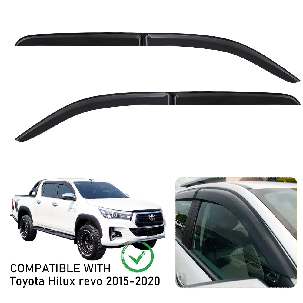 Window Visor Wind Deflector Weather Shield For Toyota Hilux Revo 2015 4PCS/Set Double Cabin Accessories