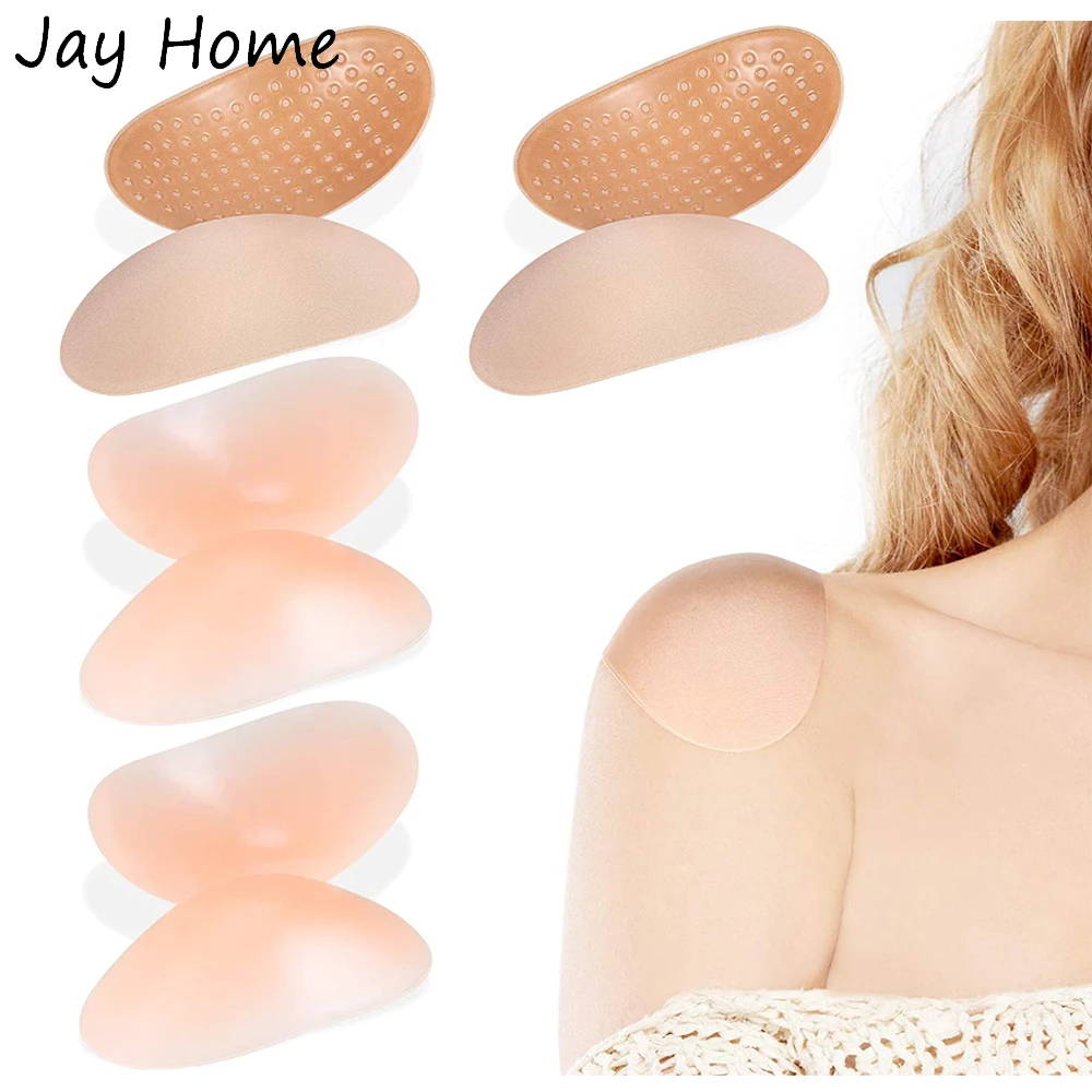 1 Pairs Soft Silicone Shoulder Pads Reusable Adhesive Shoulder Pads Anti-Slip Enhancer for Womens Men Clothing