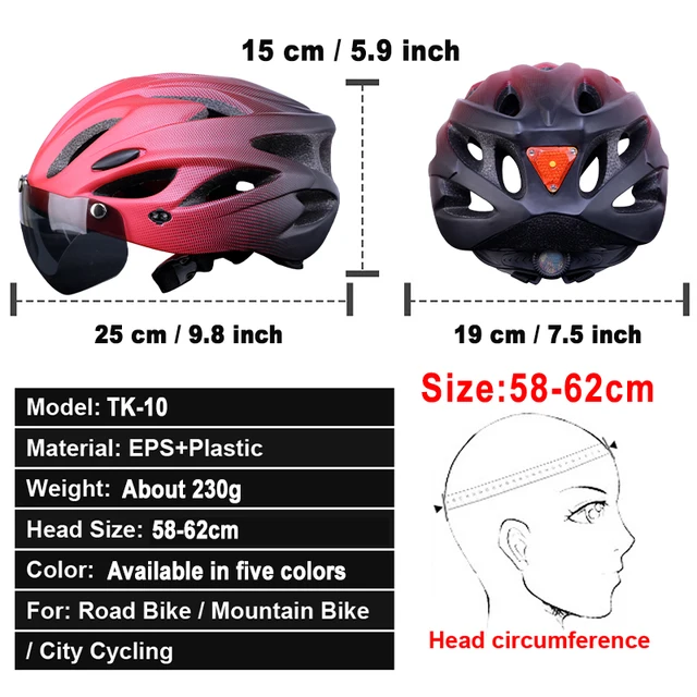 X-TIGER Lightweight Adult Bike Helmet with LED Rear Light 4