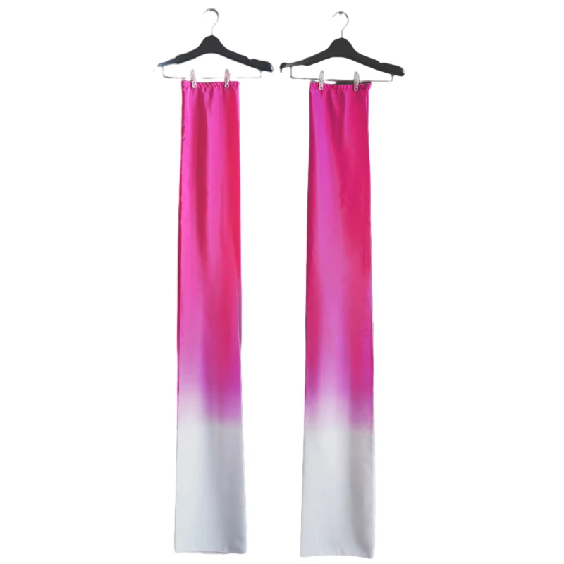 A Pair Gradient Chinese Hanfu Water Sleeves Tibetan Yangko Dance Practice Sleeves Chinese Classical Beijing Opera Dance Costume