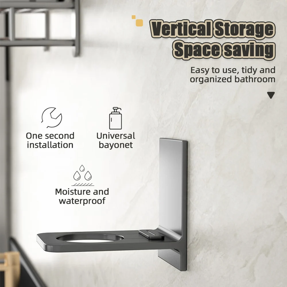 Description Picture 6 of item2/3Pcs Adjustable Shampoo Bottle Rack Hook Universal Shower Gel Holder Wall Mounted Hand Liquid Soap Hanger Bathroom Shelves