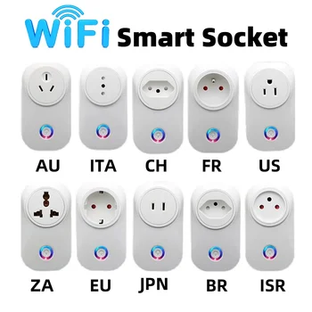 Tuya Wifi Smart Plug 16A EU/BR/IT/IL/CH Socket With Timer Power Energy Monitor SmartLife APP Voice Control For Google Home Alexa 1