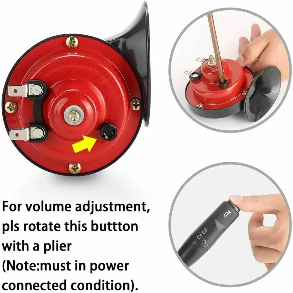 Auto-Motorrad-Modifikationshupe: 1/2 Stück 300 dB, 12 V elektrische Schnecken-Lufthupe, lautes LKW-Zubehör – Detail 9