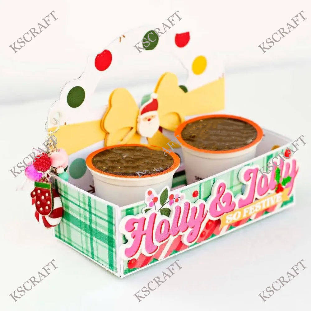 KSCRAFT K 컵 홀더 커팅 다이 스텐실 DIY 스크랩북 장식 엠보싱 DIY 종이 카드용