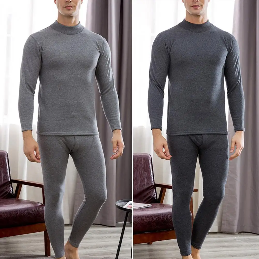 Men-Winter-Thickened-Coral-Fleece-Pajamas-Trousers-Long-Sleeve-Plaid ...