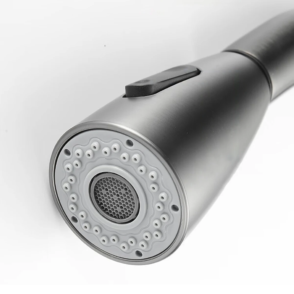 Stainless steel pull-out kitchen faucet with 360° rotating bubbling water + shower dual outlet mode (brushed/black available)